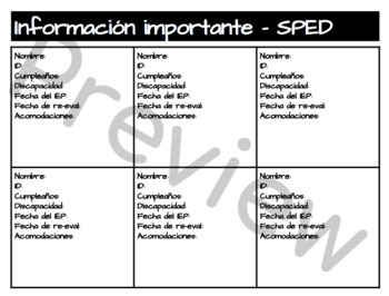 Preview of Accommodations tracker for Homeroom Teachers (Spanish)