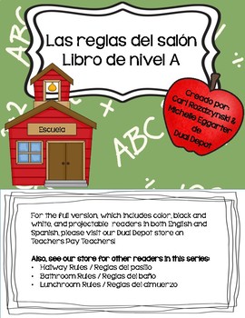 Preview of Reglas del Salon - Spanish Classroom Rules Reader