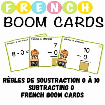 Preview of Règles de soustraction 0 à 10 French Boom Cards