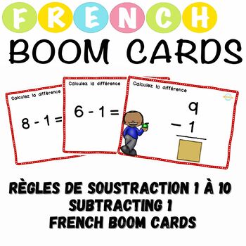 Preview of Règles de soustraction 1 à 10 French Boom Cards
