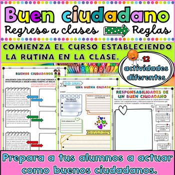 Preview of Good Citizens Back to School Spanish Regreso a clases Un buen ciudadano Reglas 