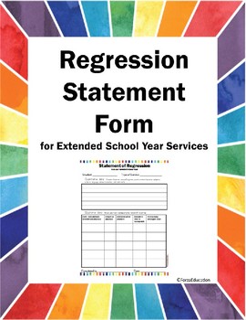 Preview of Regression Statement fillable form for ESY