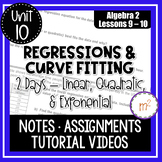 Regressions and Curve Fitting (Linear, Quadratic, Exponent