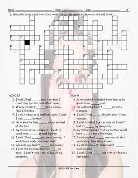 Regret Modal Verbs Crossword Puzzle TpT