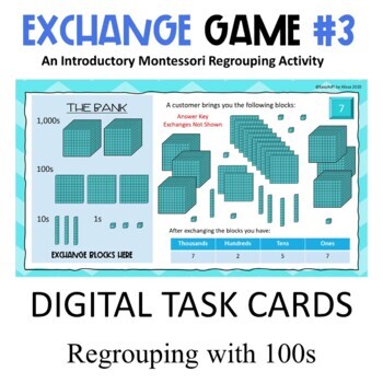 Preview of Regrouping 100s | Exchange Game Level 3  |   Digital Task Cards | Google Slides