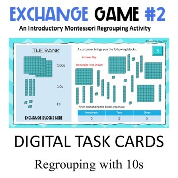 Preview of Regrouping 10s | Exchange Game Level 2  |   Digital Task Cards | Google Slides