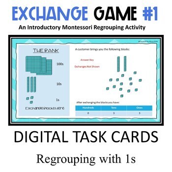 Preview of Regrouping 1s - Exchange Game Level 1  |   Digital Task Cards | Google Slides