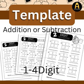 Preview of Regrouping Template for 1-4 Digit Addition or Subtraction