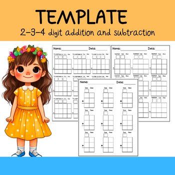 Preview of Regrouping Template for 2 - 3 - 4 Digit Addition or Subtraction