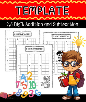 Preview of Regrouping Template for 2 and 3 Digit Addition or Subtraction