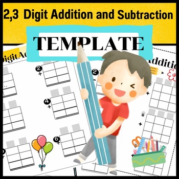 Preview of Regrouping Template for 2 and 3 Digit Addition or Subtraction