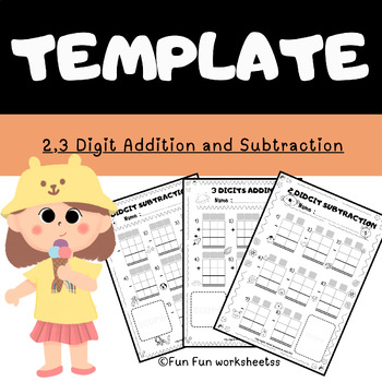 Preview of Regrouping Template for 2 and 3 Digit Addition or Subtraction