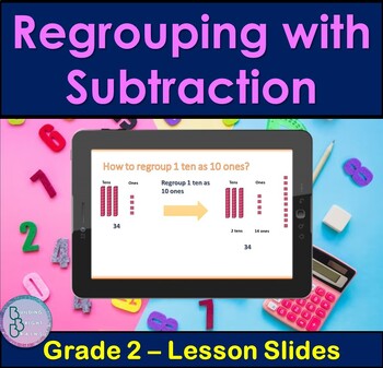 Preview of Regrouping with Subtraction | PowerPoint Lesson Slides for 2nd Grade
