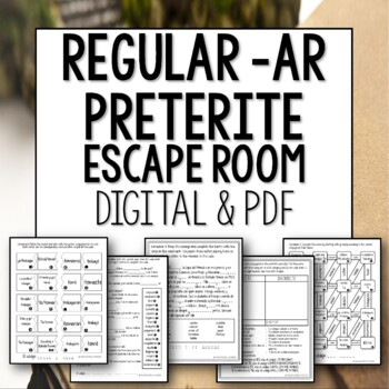 Preterite Tense Regular and Irregular Verbs Spanish Escape Room