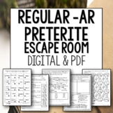 Regular AR Verbs Preterite Escape Room for Spanish