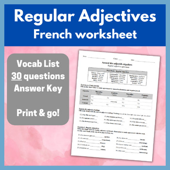 Regular Adjective Agreement French - Accord des adjectifs réguliers ...