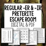Regular ER and IR Verbs Preterite Escape Room for Spanish