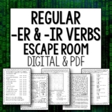 Regular ER and IR Verbs in the present tense Spanish Escape Room