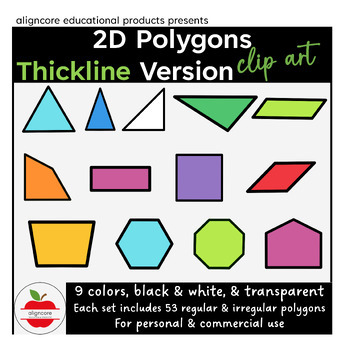 Preview of Regular & Irregular Polygons Clip Art - Thickline version