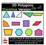 Regular & Irregular Polygons Clip Art - Thickline version
