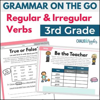 Regular & Irregular Verbs 3rd Grade Grammar Activities & Centers Print ...