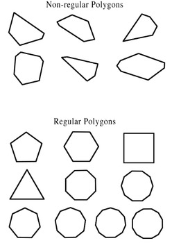 Regular & Non-Regular Polygons Geometry worksheet by Fun Equals Learning