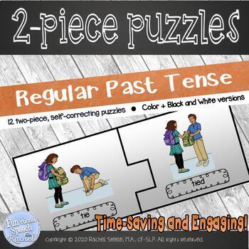 Preview of Regular Past Tense Self-Correcting Puzzles 