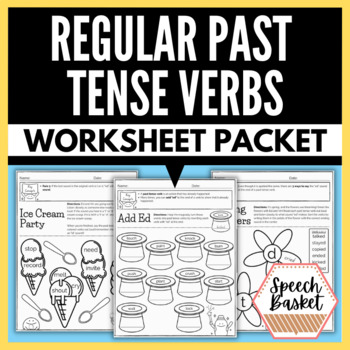 Preview of Regular Past Tense Verbs Worksheet Activity Packet | Grammar