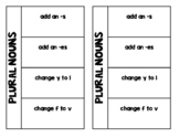 Regular Plural Nouns Foldable