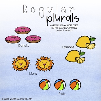 Preview of Regular Plural Nouns (No prep grammar and receptive and expressive activity)