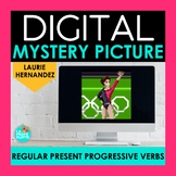 Regular Present Progressive Verbs Mystery Picture | Spanis