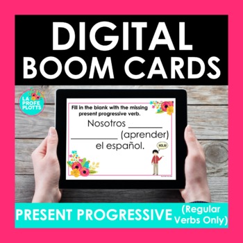 Preview of Regular Present Progressive Verbs Spanish BOOM CARDS