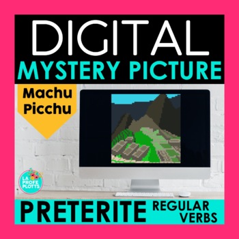 Preview of Regular Preterite Verbs Digital Mystery Picture | Machu Picchu Pixel Art