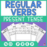 Regular Verbs | Present Tense | NO PREP Directed Drawing |