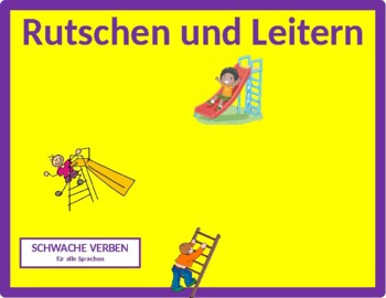 Preview of Regular Verbs in German Schwache Verben Slides and Ladders Game