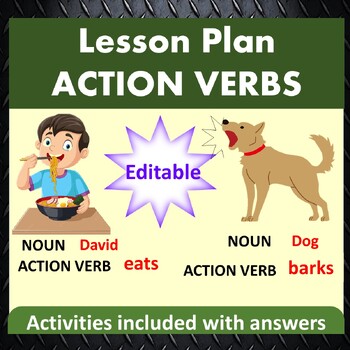 Preview of Regular and Irregular Action Verbs ESL Lesson Plan PowerPoint Activities 
