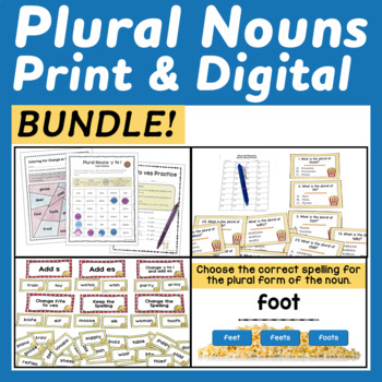 Preview of Regular and Irregular Plural Noun Rules Print and Digital Bundle