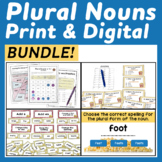 Regular and Irregular Plural Noun Rules Print and Digital Bundle