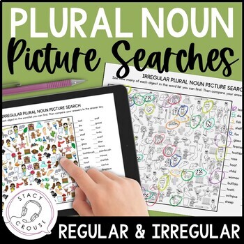 Preview of Regular and Irregular Plural Nouns Activity Worksheets for Speech Therapy