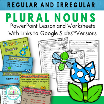 Preview of Regular and Irregular Plural Nouns PowerPoint Activities and Worksheets