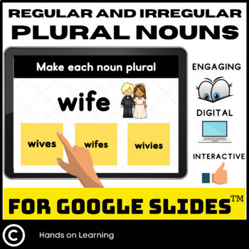Preview of Regular and Irregular Plural Nouns for Google Slides
