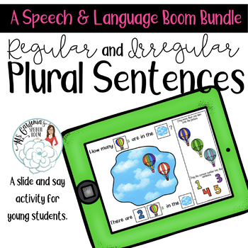 Preview of Regular and Irregular Plurals: Boom Card Activity for Speech Therapy