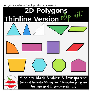 Preview of Regular and Irregular Polygons Clip Art - Thinline Version