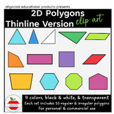Regular and Irregular Polygons Clip Art - Thinline Version