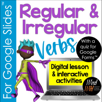 Preview of Regular and irregular verbs, irregular past tense verbs for Google Slides,™ test