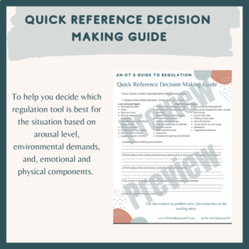 Preview of Regulation Decision Making Guide and Strategy Tracking Sheet