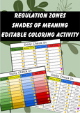 Regulation Zones Shades of Meaning Editable Coloring Activ