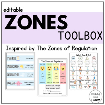 Preview of Regulation of Emotions Toolbox | Zones | Calm Down Kit