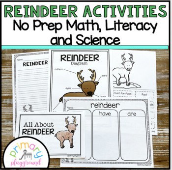 Reindeer Activities No Prep Math, Literacy and Science Pack Fiction ...