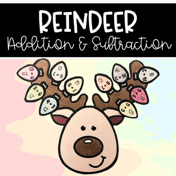 Preview of Reindeer Addition & Subtraction | December Math Craft